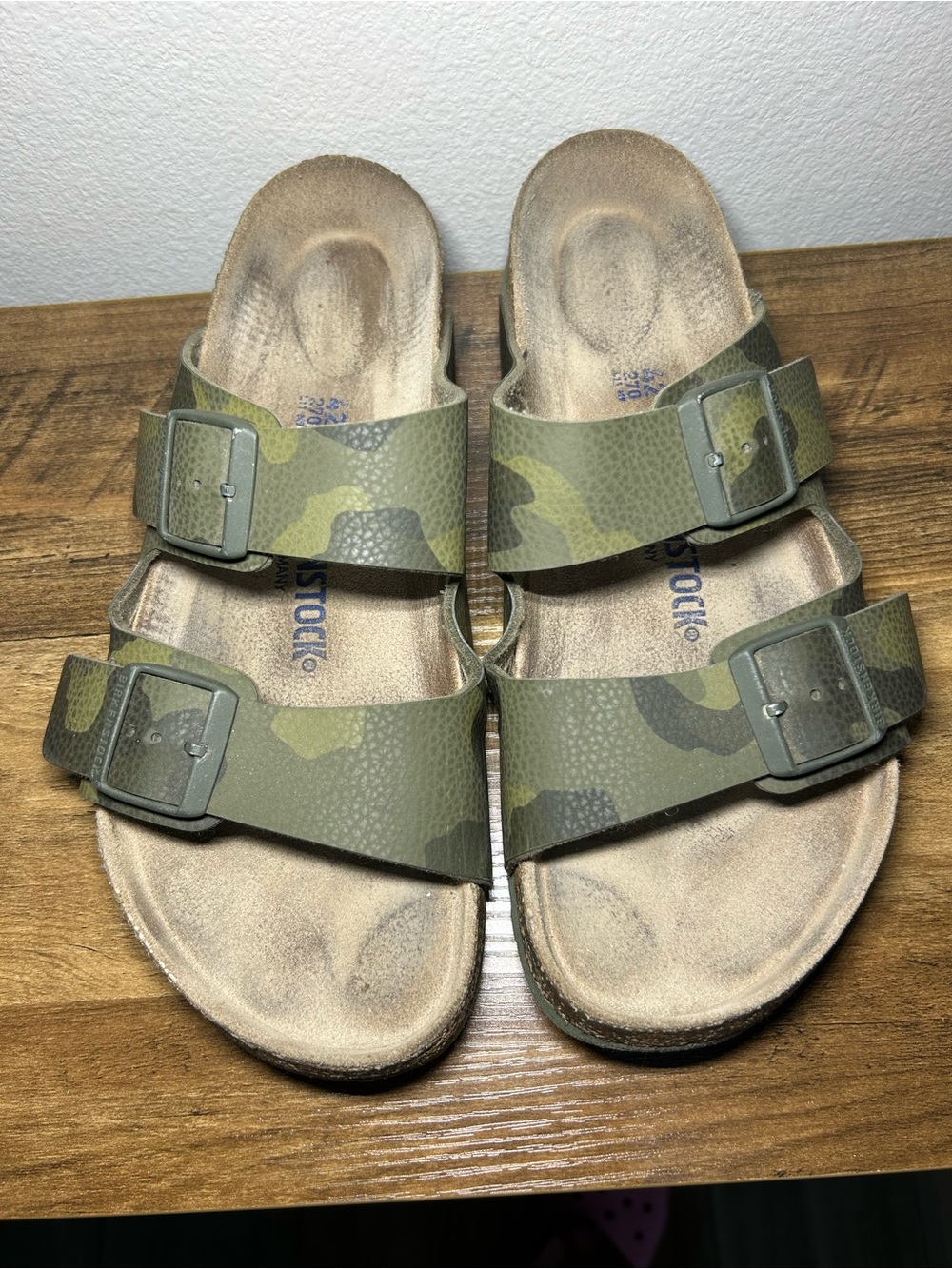 Birkenstock Men's Camouflage Two-Strap Slide Sandals - Olive